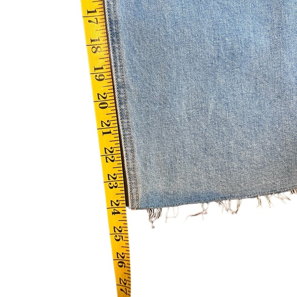 Frank & Eileen Monaghan Blue Denim Raw Hem Straight Leg Hi Rise Jeans Size 31 - Picture 13 of 14